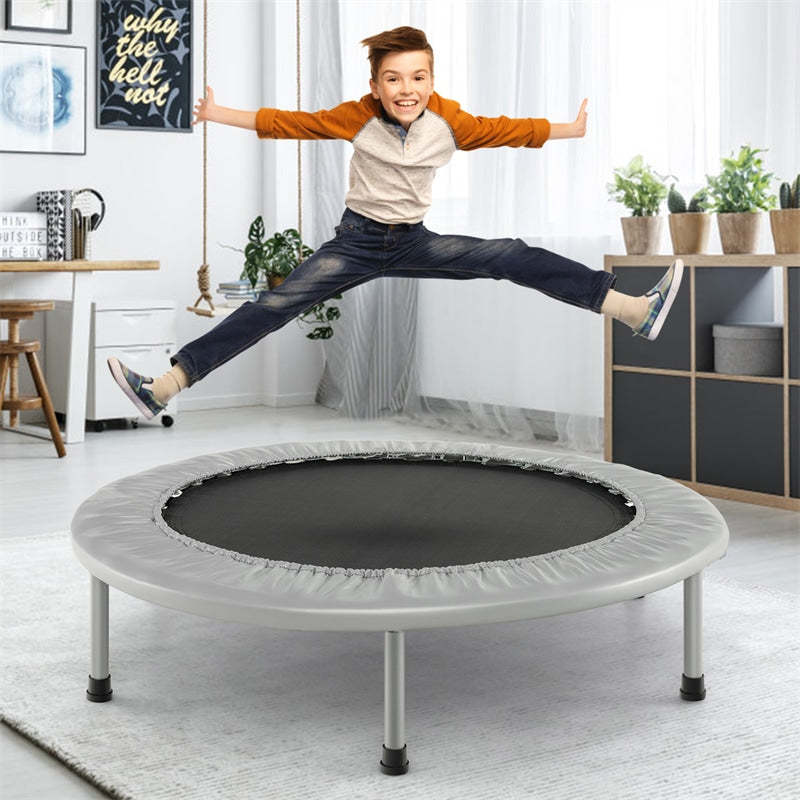38" Mini Folding Trampoline, Foldable Fitness Rebounder for Adults & Kids, Indoor/Outdoor Exercise, Max Load 330lbs, Portable Workout Trampoline