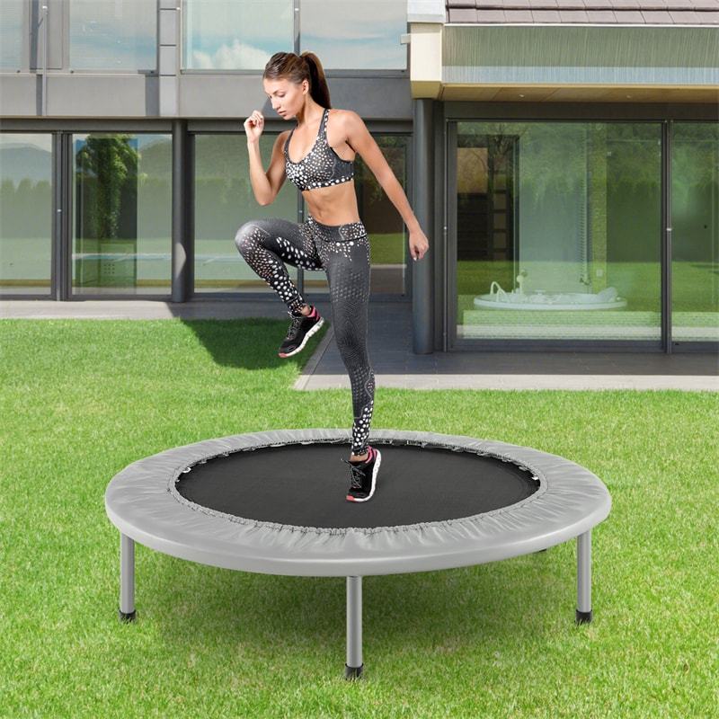 38" Mini Folding Trampoline, Foldable Fitness Rebounder for Adults & Kids, Indoor/Outdoor Exercise, Max Load 330lbs, Portable Workout Trampoline