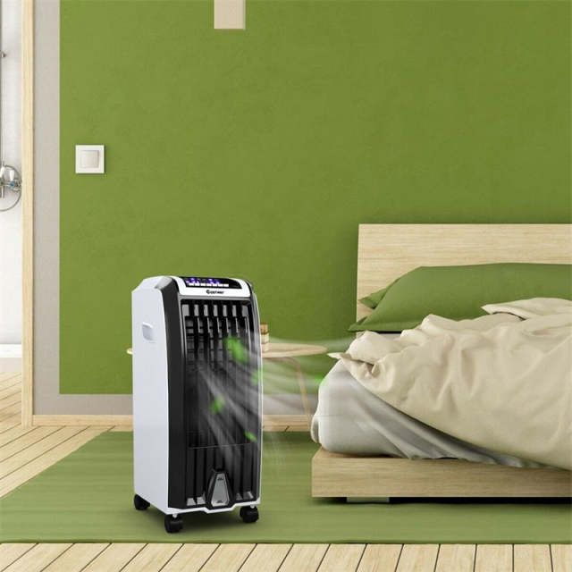 4-in-1 Evaporative Air Cooler, Portable Air Cooler with Fan, Humidifier, Remote Control, 6.5L Tank & Ice Packs, Quiet for Home, Office, Dorms