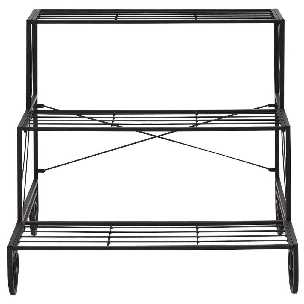 3 Tier Outdoor Metal Garden Planter Holder Rack