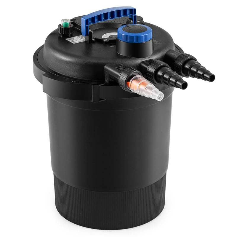 4000 Gallon Bio Pressure Pond Filter with 13W UV-C Sterilizer Light, Bio Balls & 4 Adapters, 2642GPH Filter System for Koi Ponds, Outdoor Water Garden