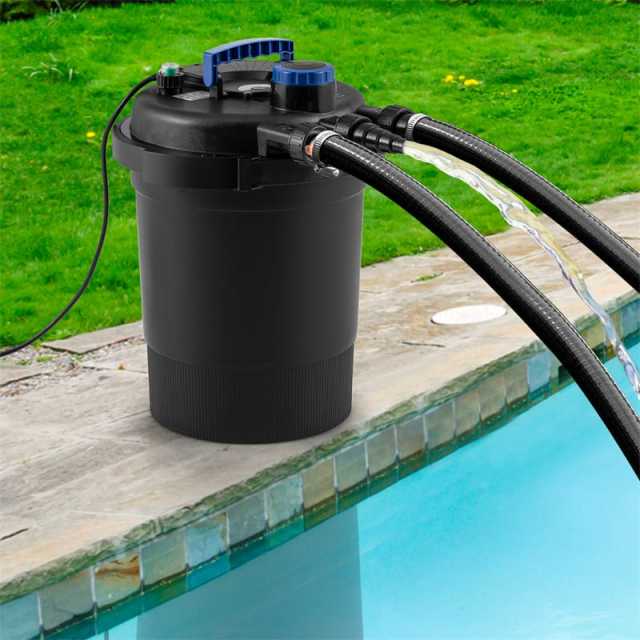 4000 Gallon Bio Pressure Pond Filter with 13W UV-C Sterilizer Light, Bio Balls & 4 Adapters, 2642GPH Filter System for Koi Ponds, Outdoor Water Garden