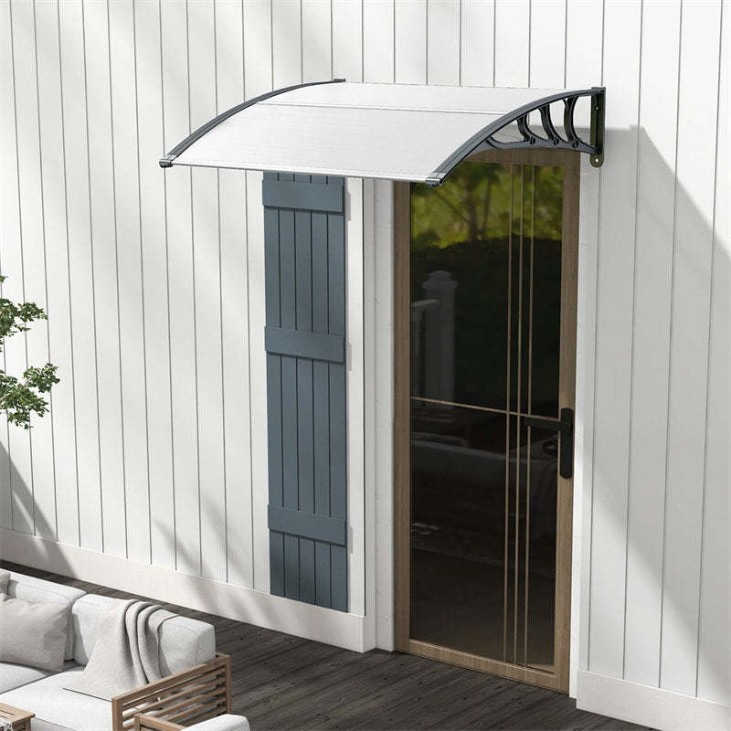 40" x 48" Window Awning, Modern Polycarbonate Overhead Door Awning Canopy with Hollow Sheet for Rain Snow Sunlight UV Protection UPF 50+