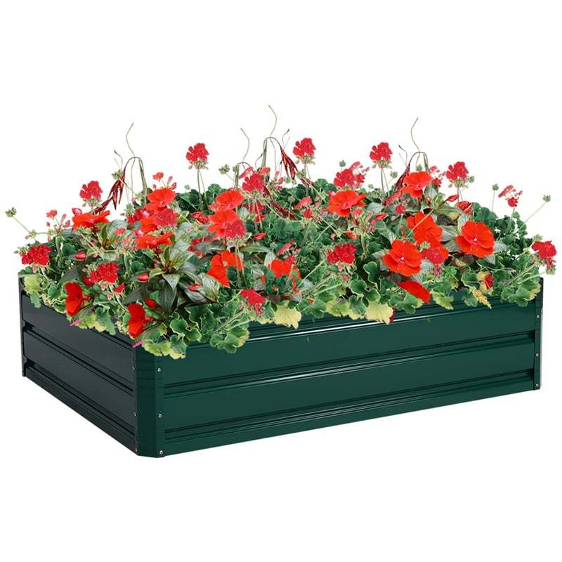 47"x 35.5" Patio Raised Garden Bed Metal Plant Box for Vegetable Flower Planter