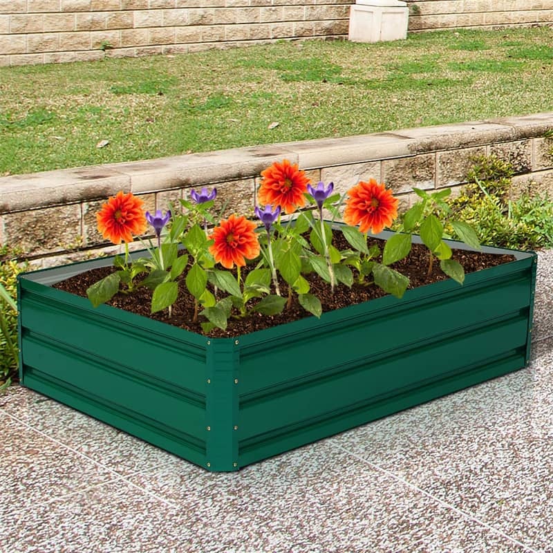 47"x 35.5" Patio Raised Garden Bed Metal Plant Box for Vegetable Flower Planter
