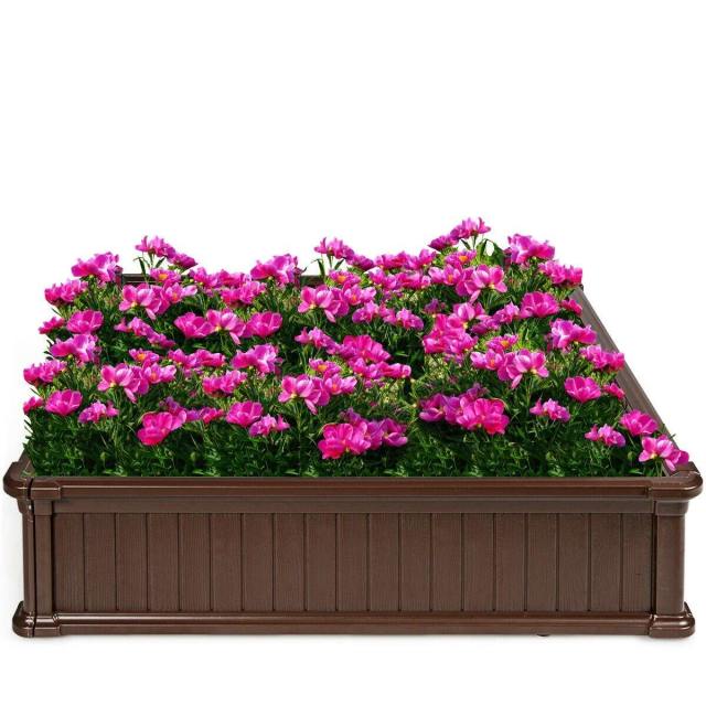 48.5" Raised Garden Bed Planter Box for Flower Vegetables, Outdoor Square Planting Box for Patio Backyard, Easy Assembly