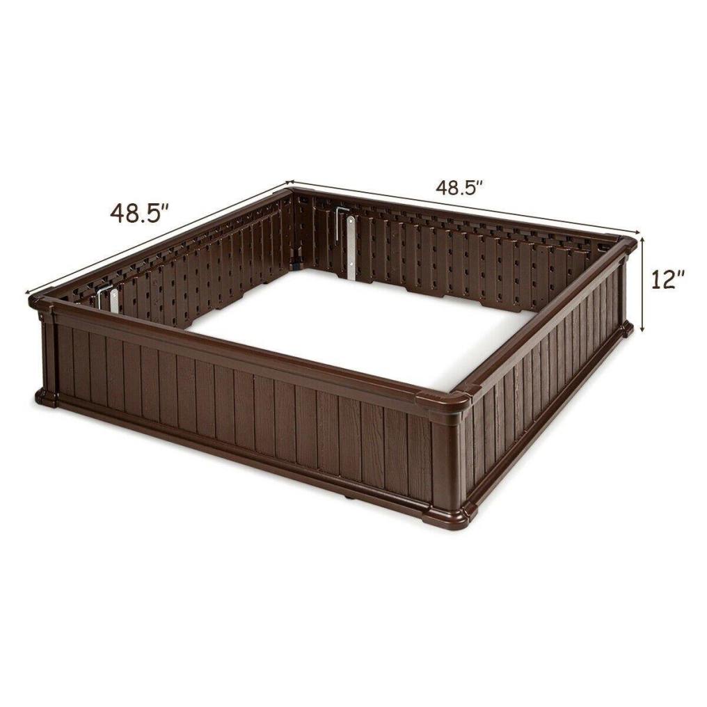 48.5" Raised Garden Bed Planter Box for Flower Vegetables, Outdoor Square Planting Box for Patio Backyard, Easy Assembly