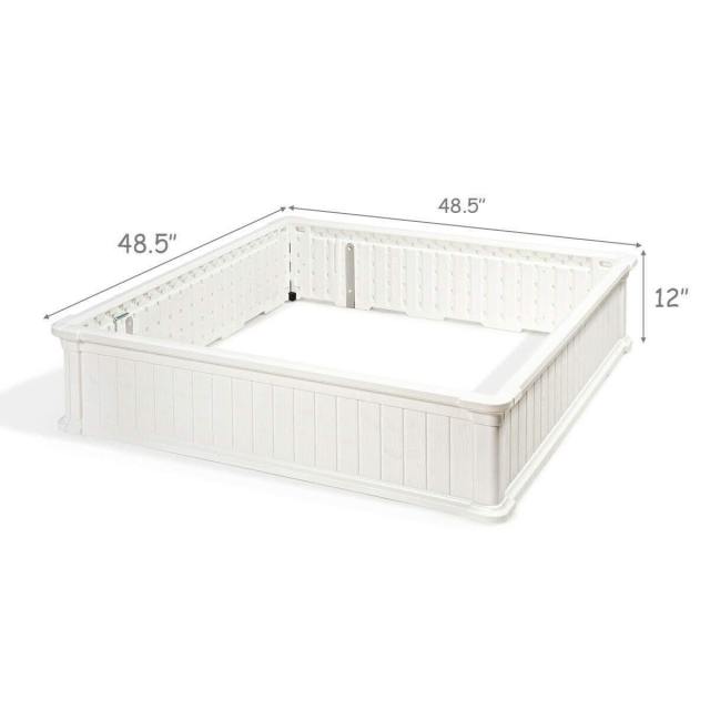 48.5" Raised Garden Bed Planter Box for Flower Vegetables, Outdoor Square Planting Box for Patio Backyard, Easy Assembly