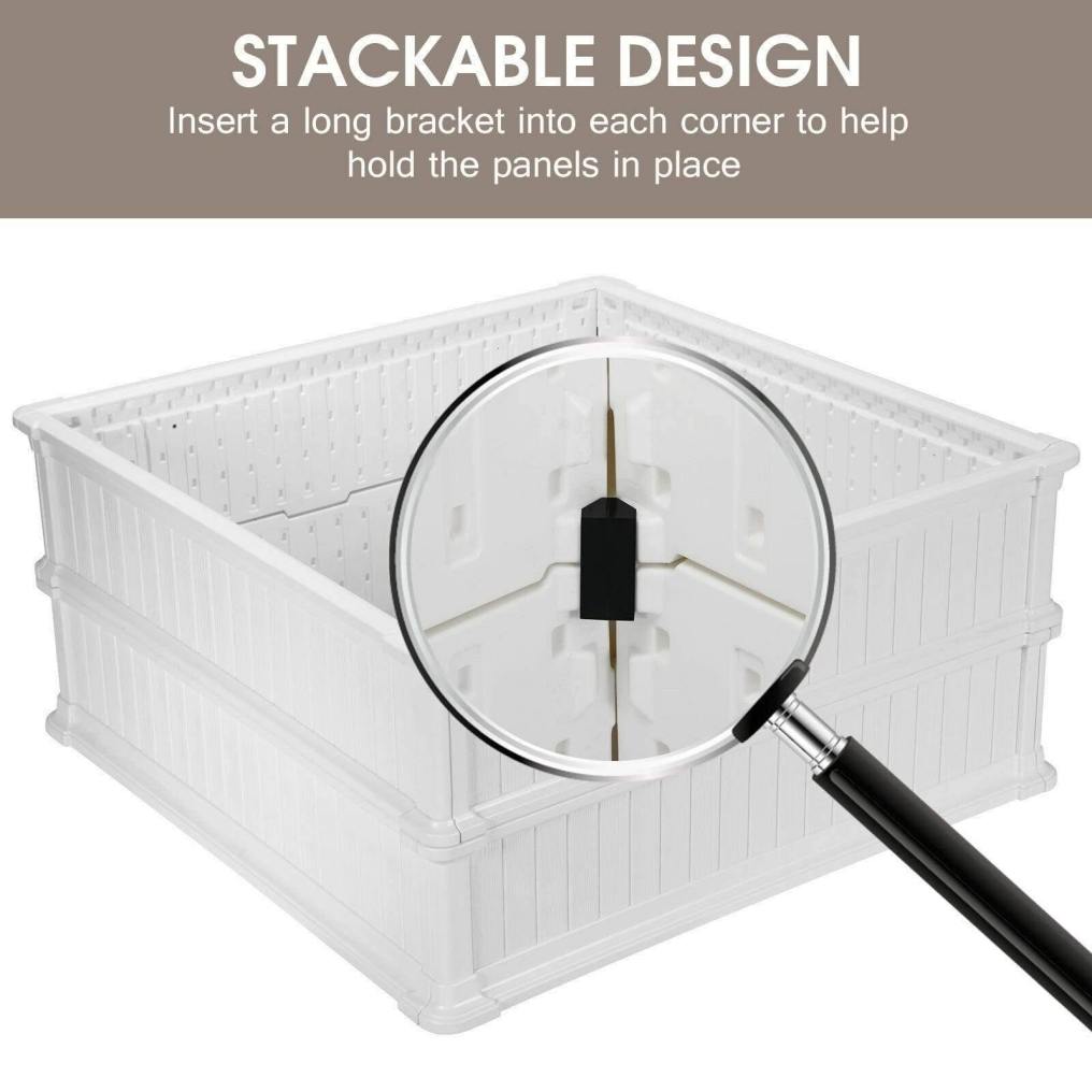 48.5" Raised Garden Bed Planter Box for Flower Vegetables, Outdoor Square Planting Box for Patio Backyard, Easy Assembly