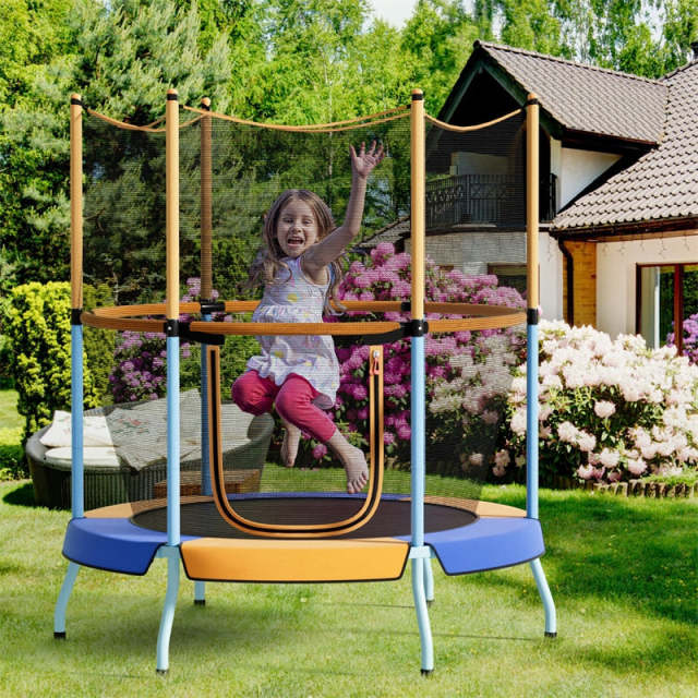 48” Kids Trampoline ASTM Approved Toddler Trampoline with All-round Enclosure Net & Large U-Shaped Access for Outdoor Indoor