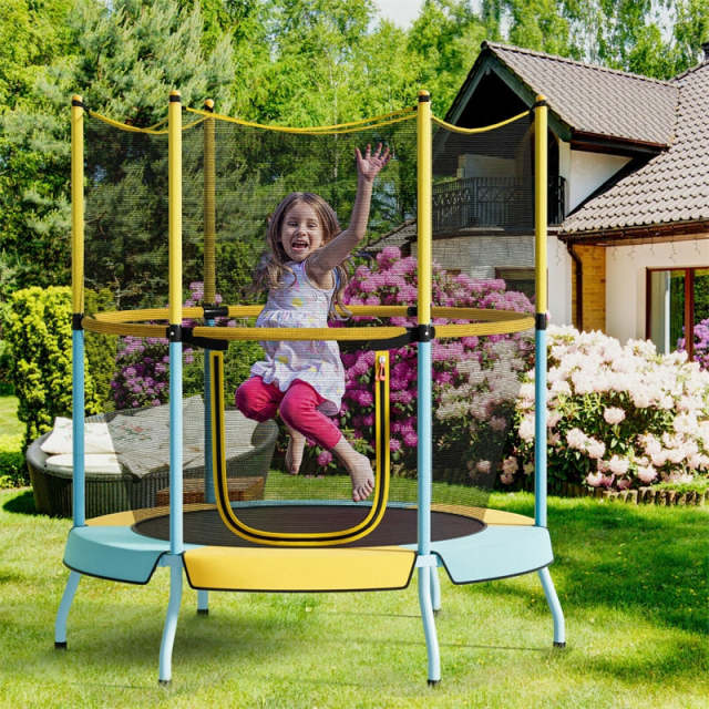 48” Kids Trampoline ASTM Approved Toddler Trampoline with All-round Enclosure Net & Large U-Shaped Access for Outdoor Indoor