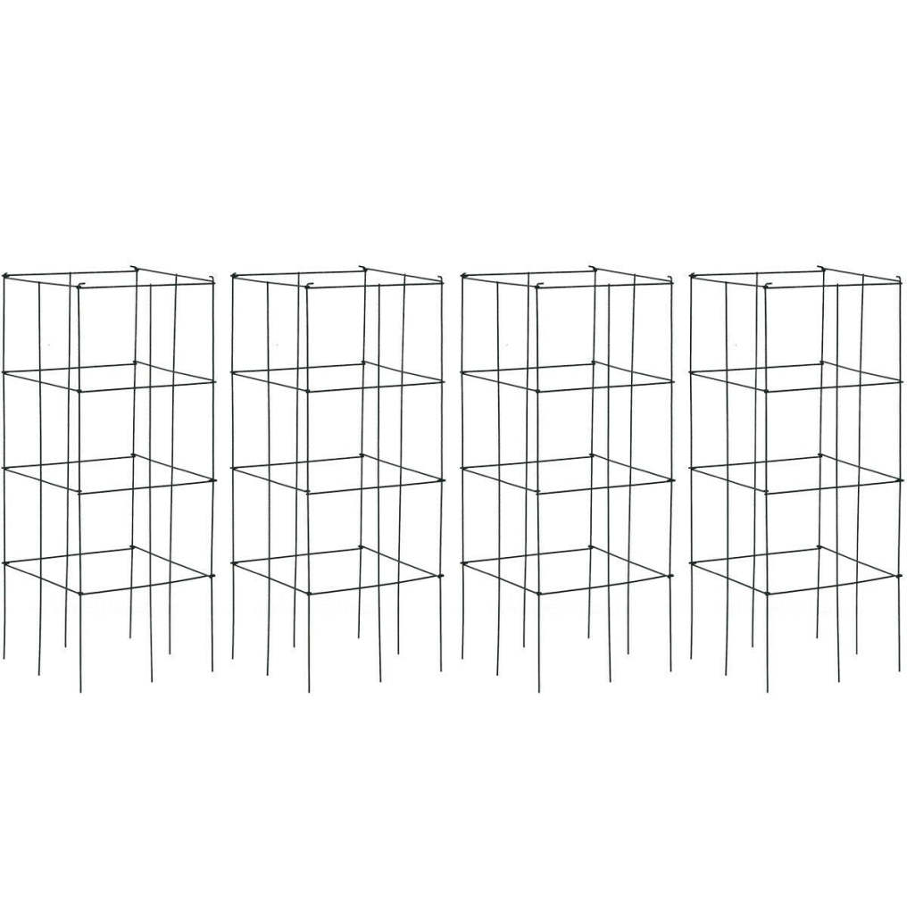 4 Pack Heavy-Duty Tomato Cages, 39" Tall Square Folding Plant Support for Climbing Plants, Flowers, Fruits, Vegetables, Tomato Trellis for Garden