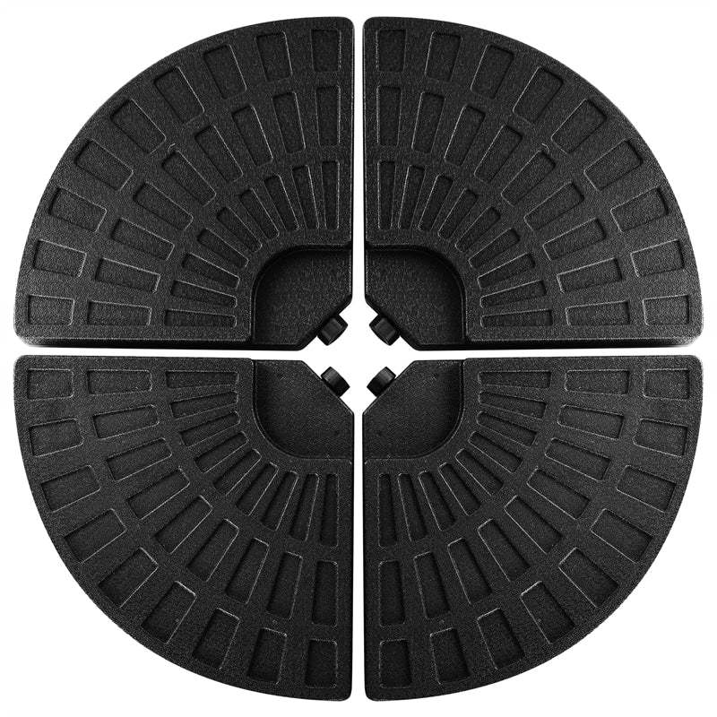 4 Plate Cantilever Offset Umbrella Base Weight, 160lbs Water Sand Filled Umbrella Base with Carry Handles, Round for Patio, Poolside, Backyard