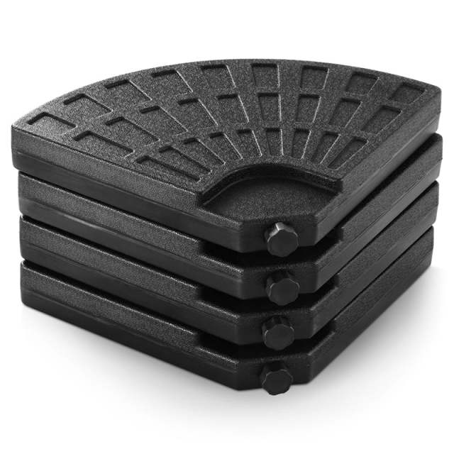 4 Plate Cantilever Offset Umbrella Base Weight, 160lbs Water Sand Filled Umbrella Base with Carry Handles, Round for Patio, Poolside, Backyard