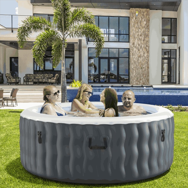 4 Person SaluSpa Inflatable Hot Tub Spa Indoor Outdoor 71" Portable Hot Tub with 108 Massage Bubble Jets Filter Cartridge & Tub Cover
