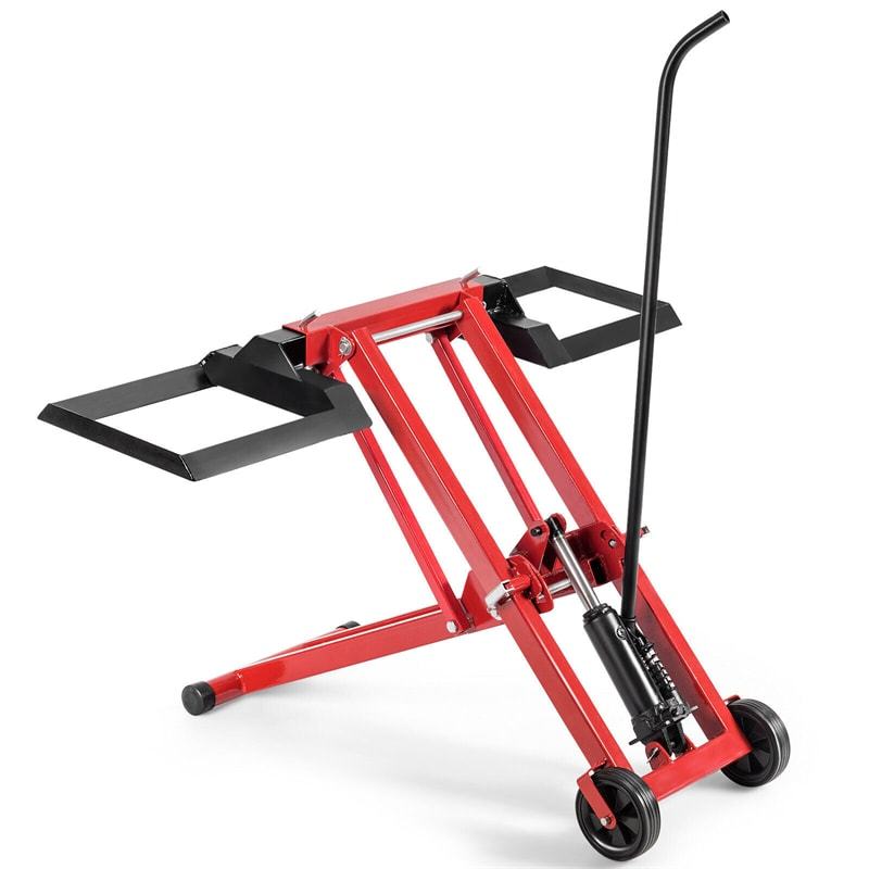 500LBS Lawn Mower Lift, Zero Turn Mower Lift with Hydraulic Jack, Adjustable Lifting Height, Heavy Duty Mower Maintenance Lift for Riding Tractors