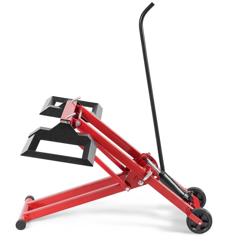 500LBS Lawn Mower Lift, Zero Turn Mower Lift with Hydraulic Jack, Adjustable Lifting Height, Heavy Duty Mower Maintenance Lift for Riding Tractors