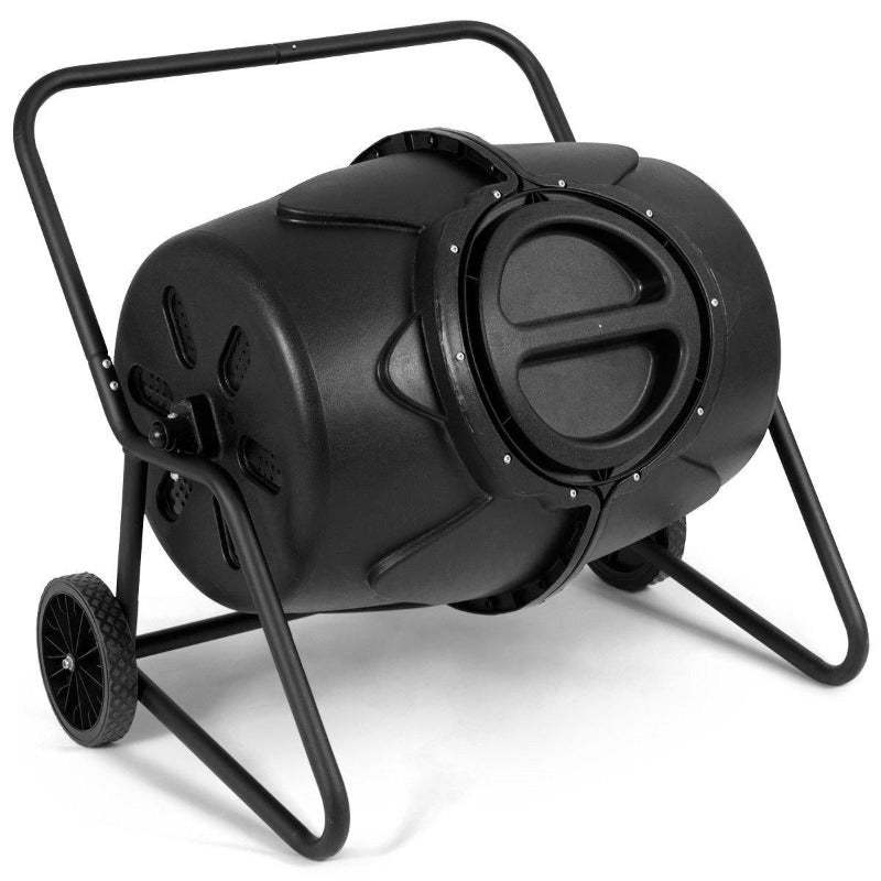 45 Gallon Outdoor Compost Tumbler Garden Waste Bin with Wheels