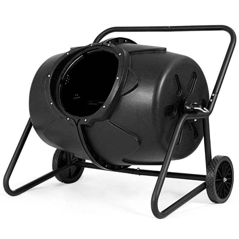 45 Gallon Outdoor Compost Tumbler Garden Waste Bin with Wheels