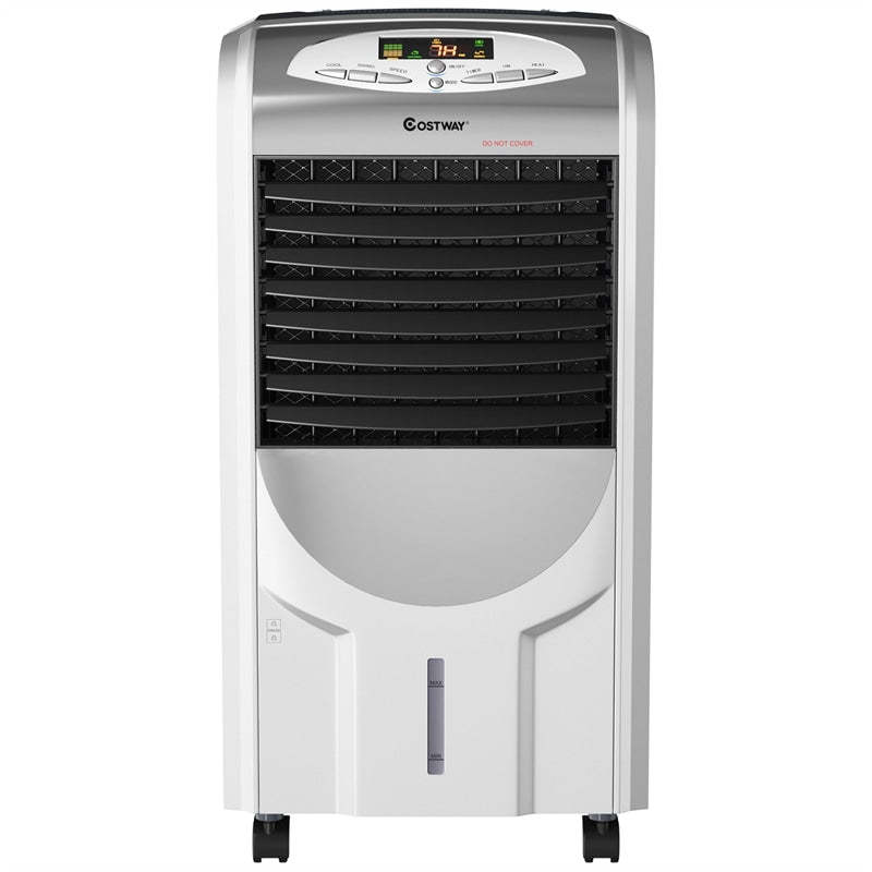 5 In 1 Portable Evaporative Air Cooler Fan & Heater Humidifier Function with Washable Filter & Remote Control