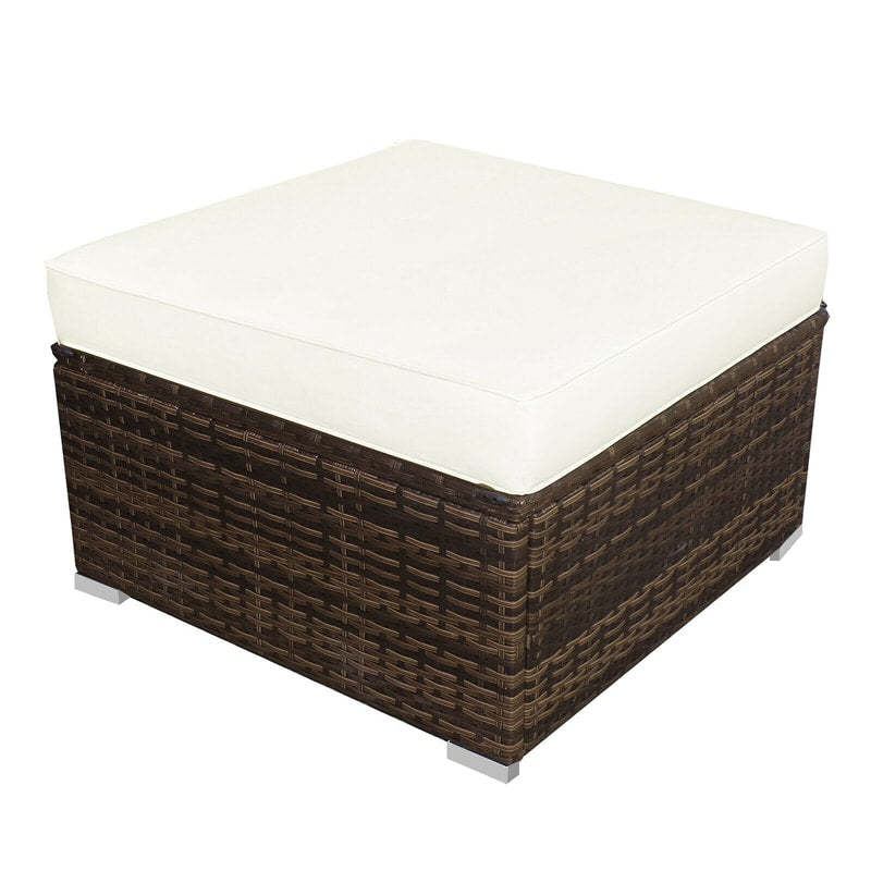 5-Piece Outdoor Rattan Chaise Lounge Set with Ottomans, Coffee Table & Washable Cushions, Patio Sectional Sofa Set for Backyard, Poolside