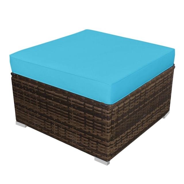 5-Piece Outdoor Rattan Chaise Lounge Set with Ottomans, Coffee Table & Washable Cushions, Patio Sectional Sofa Set for Backyard, Poolside