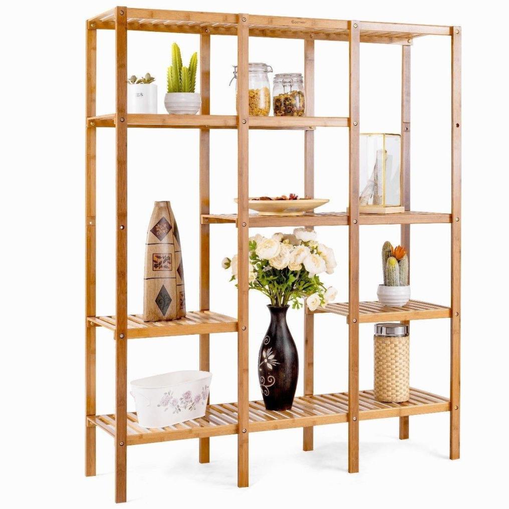 5 Tier Bamboo Plant Stand Multifunctional Shelf Storage Organizer Rack Plant Stand Display Holder