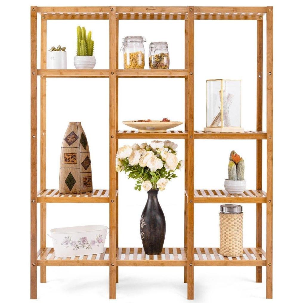 5 Tier Bamboo Plant Stand Multifunctional Shelf Storage Organizer Rack Plant Stand Display Holder