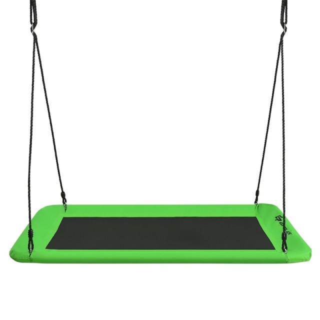 Giant 60" Platform Tree Swing with 2 Hanging Straps for Kids & Adults, Steel Frame Rectangle Saucer Swing for Indoor Outdoor Backyard