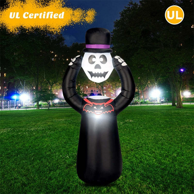 6 FT Inflatable Halloween Headless Skeleton with Blower Internal LED Bulbs