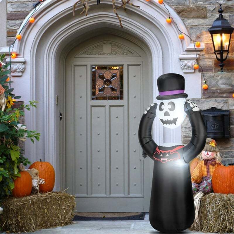 6 FT Inflatable Halloween Headless Skeleton with Blower Internal LED Bulbs