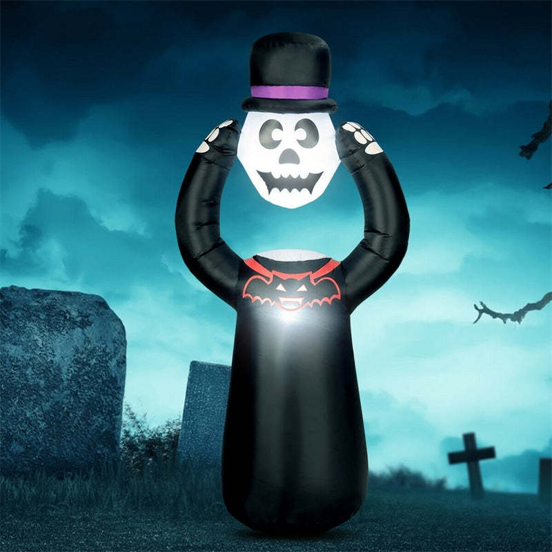 6 FT Inflatable Halloween Headless Skeleton with Blower Internal LED Bulbs