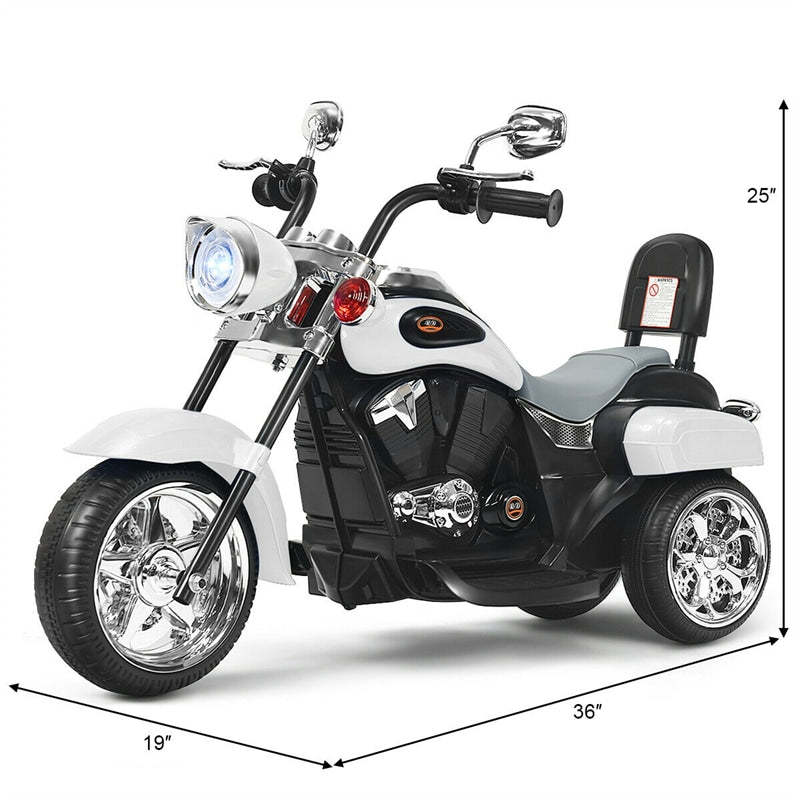 Kids Ride-On Motorcycle, 3-Wheel 6V Battery Powered Chopper Motorcycle with Headlight & Horn, ASTM-Certified Electric Toy for Boys & Girls Gifts