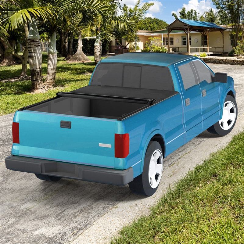 6.4FT Soft Roll-up Tonneau Cover, Weatherproof Truck Bed Cover for 02-18 Dodge Ram 1500, 19-23 Ram 1500 Classic Only, 03-23 Dodge Ram 2500/3500