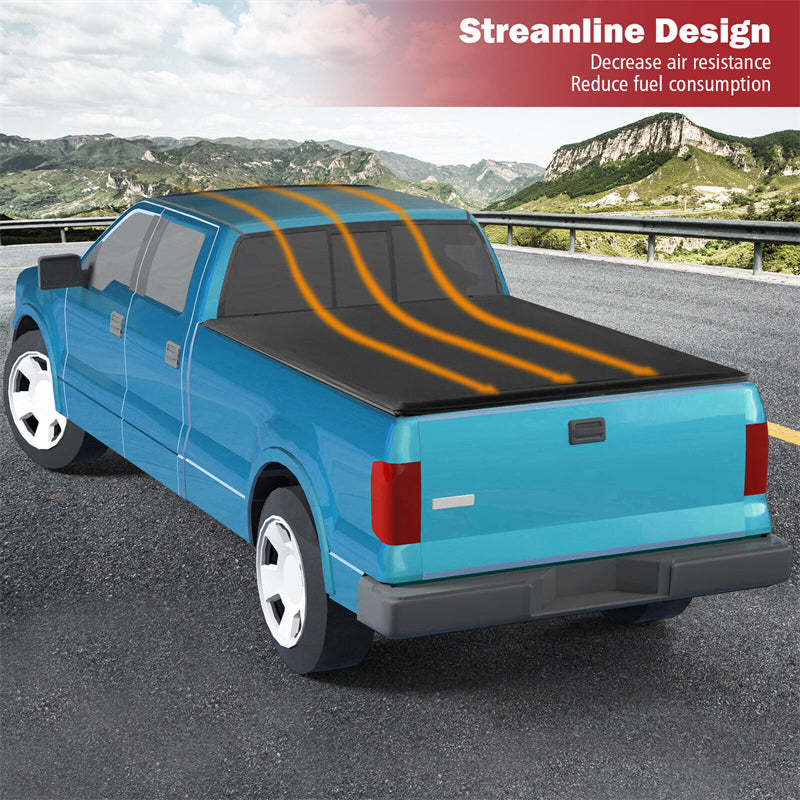 6.4FT Soft Roll-up Tonneau Cover, Weatherproof Truck Bed Cover for 02-18 Dodge Ram 1500, 19-23 Ram 1500 Classic Only, 03-23 Dodge Ram 2500/3500