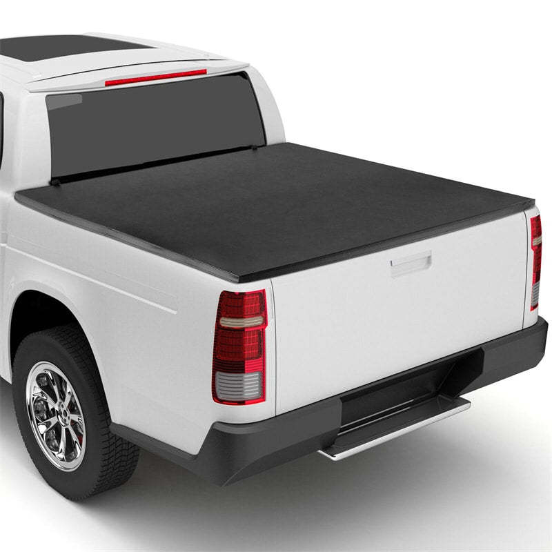 6.5FT Soft Quad-Fold Tonneau Cover Weatherproof Truck Bed Cover for 15-23 Ford F150 Standard Short Bed