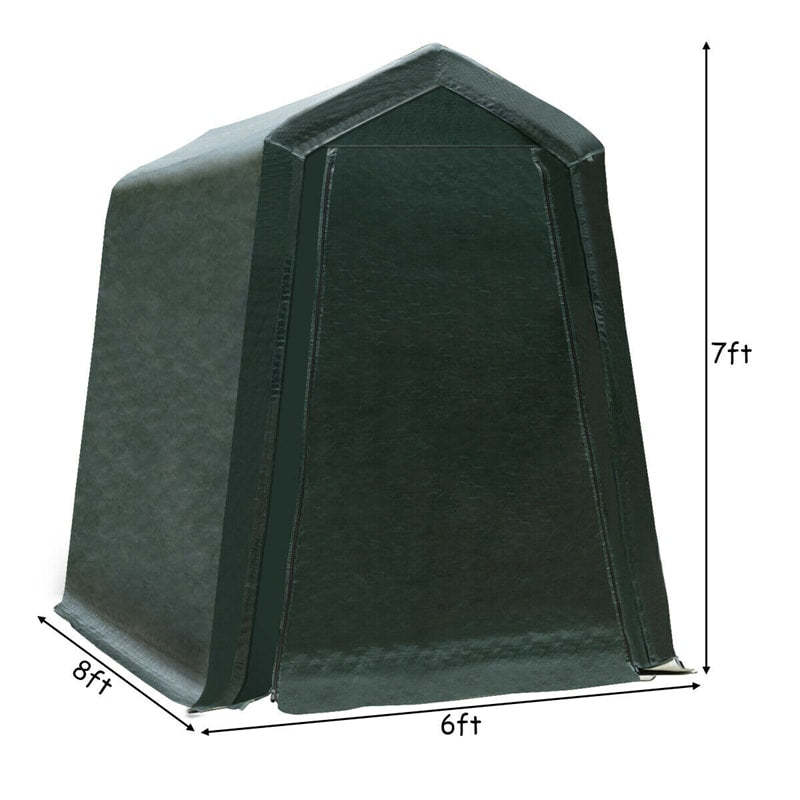 6x8FT Heavy Duty Enclosed Carport, Outdoor Storage Tent with Sidewalls & Waterproof Ripstop Cover, Portable Garage Shelter Shed for Motorcycle, Cars