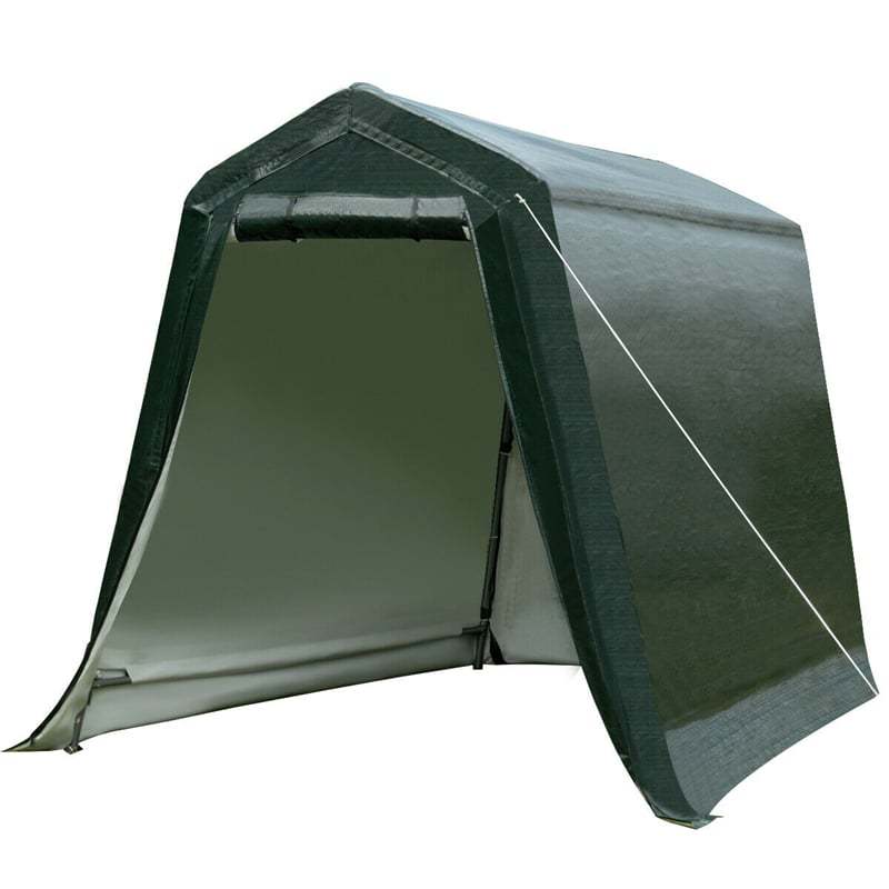 6x8FT Heavy Duty Enclosed Carport, Outdoor Storage Tent with Sidewalls & Waterproof Ripstop Cover, Portable Garage Shelter Shed for Motorcycle, Cars