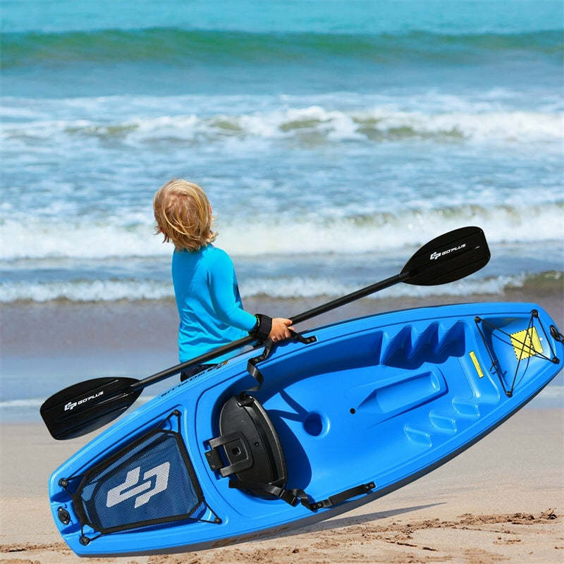 6ft Sit-On-Top Youth Kayak, Kids Kayak Recreational Rowing Fishing Boat with Paddle and Folding Backrest