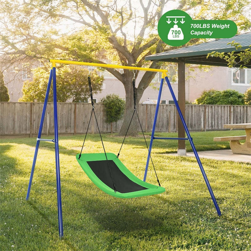 700 lbs Giant 60" Platform Saucer Tree Swing for Kids & Adults, Indoor Outdoor Swing with Adjustable Hanging Ropes & Oxford Fabric