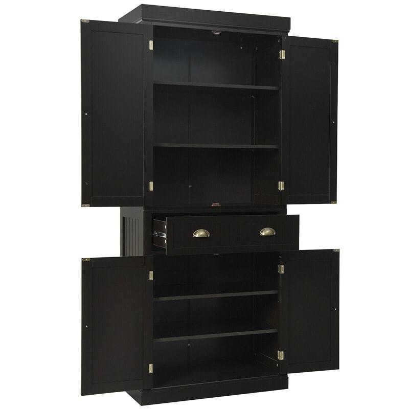 72" H Kitchen Pantry Cabinet, Freestanding Cupboard Traditional Large Tall Storage Cabinet with Drawers, Adjustable Shelves for Living Room