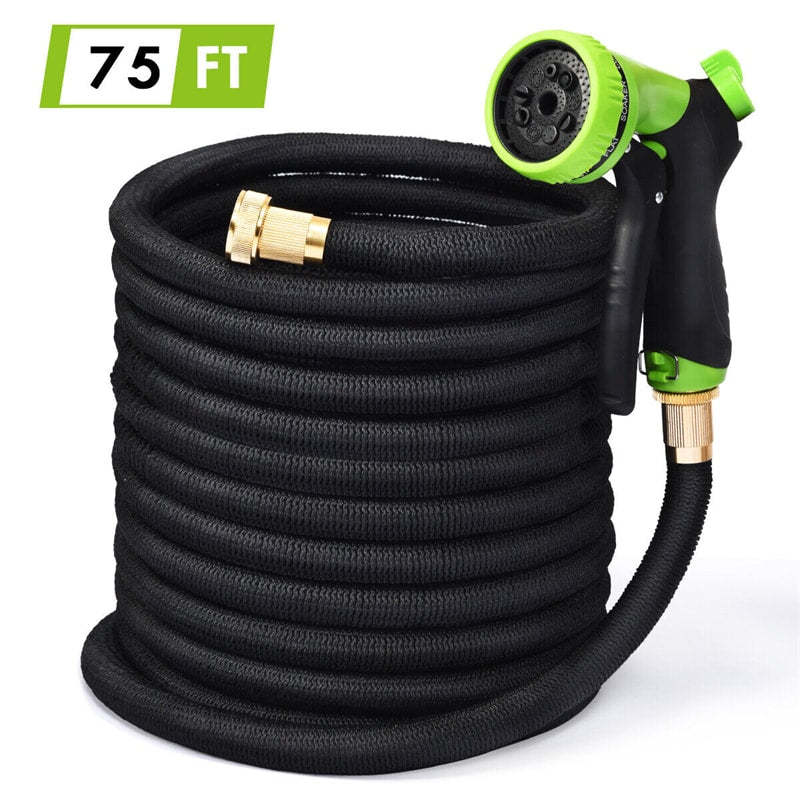 75ft Expandable Garden Hose Flexible Water Hose with Spray Nozzle