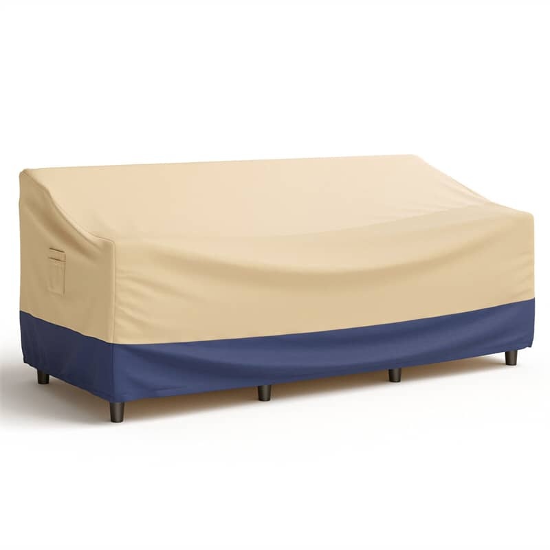 3-Seater Outdoor Couch Cover Waterproof Deep Sofa Cover with Padded Handle & Air Vent, 77" x 43" Patio Furniture Cover