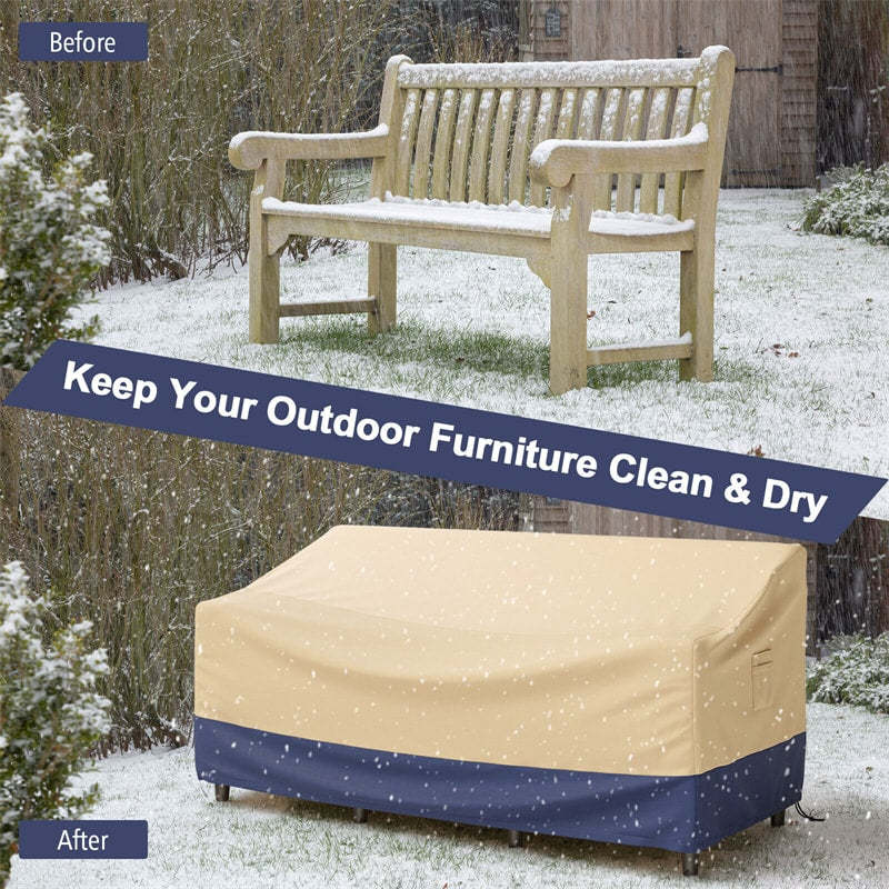 3-Seater Outdoor Couch Cover Waterproof Deep Sofa Cover with Padded Handle & Air Vent, 77" x 43" Patio Furniture Cover