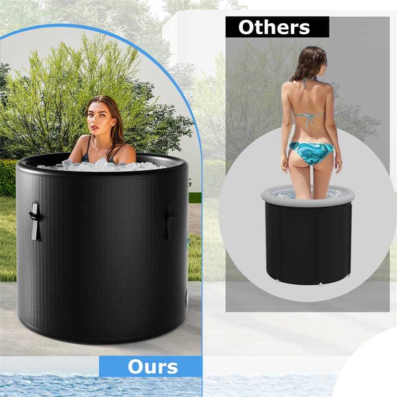 79 Gal Ice Bath Tub, Portable Inflatable Cold Plunge Tub with Lid, Pump, Backpack, Water Chiller Compatible for Athletes, Indoor/Outdoor Recovery