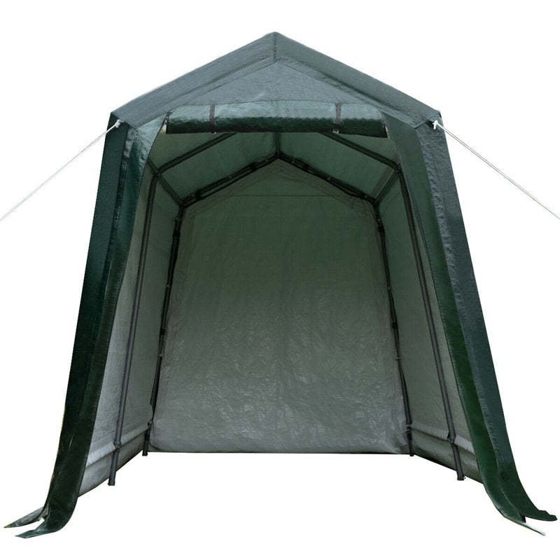 7x12ft Heavy-Duty Enclosed Carport, Portable Garage Shelter with Waterproof Ripstop Cover, Outdoor Storage Tent Car Canopy for Motorcycles, ATV, Tools