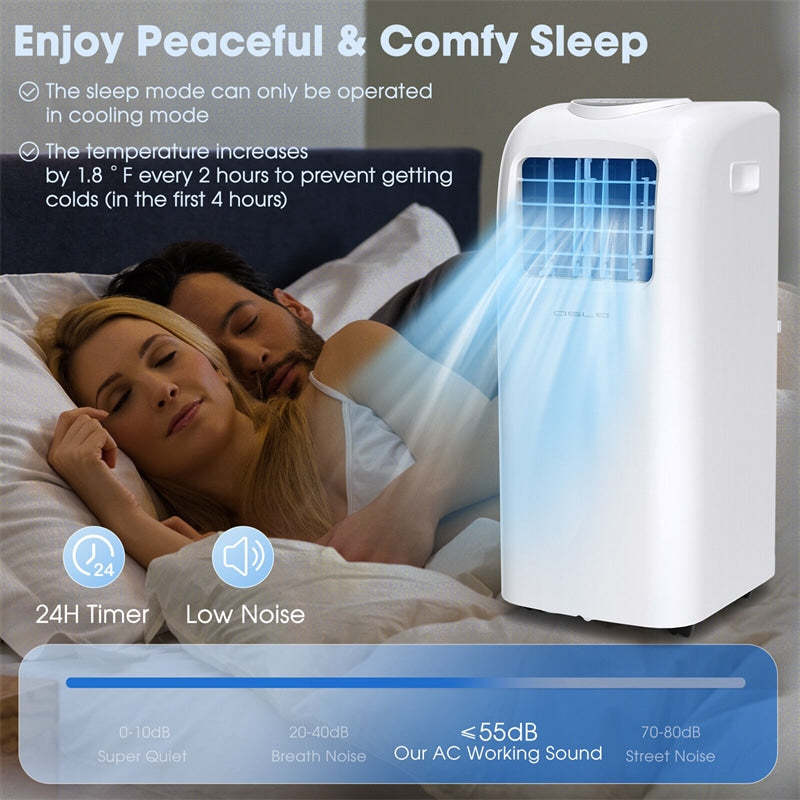 8000 BTU 3-in-1 Portable Air Conditioner with Cooling Fan Dehumidifier Function & Remote Control
