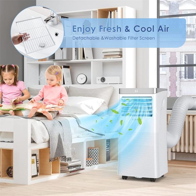 8000 BTU Portable Air Conditioner 3-in-1 Air Cooler with Fan & Dehumidifier Mode Remote Control