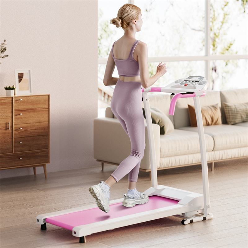 800W Folding Treadmill, Electric Motorized Running Machine with LED Display, 12 Preset Programs, Pulse Sensor & Built-in Wheels for Home Use