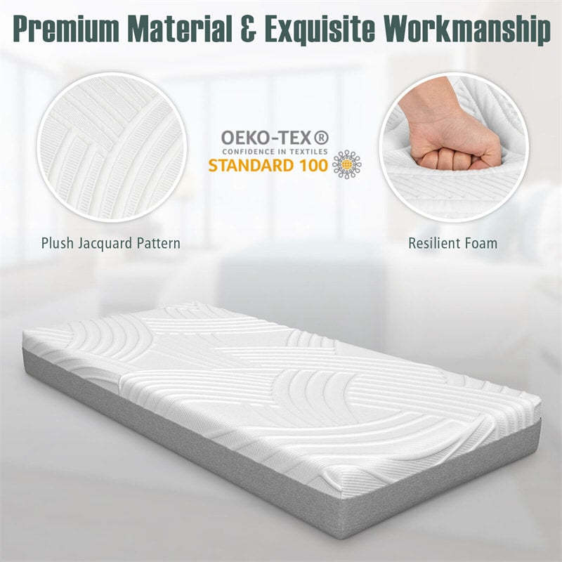 8" Twin XL Adjustable Bed Mattress 3D Cutting Convoluted Foam Mattress for Adjustable Bed Frame, Cool Gel Memory Foam Mattress CertiPUR-US Certified